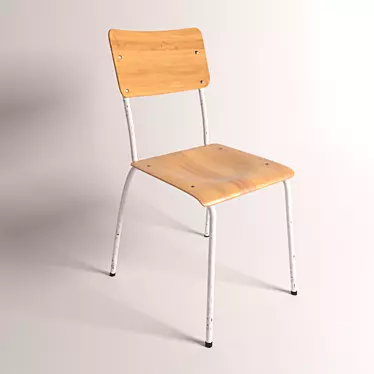 Worn School Chair 3D model image 1 