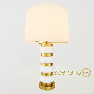 Royal White Glass Table Lamp 3D model image 1 