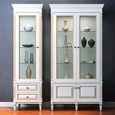 Cara Hardwood Cabinets: Elegant and Functional 3D model image 1 