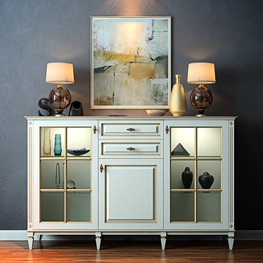 Cara Hardwood Console: Elegant and Spacious 3D model image 1 