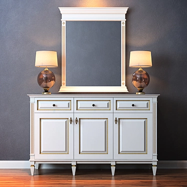 Cara Hardwood Medium Console 3D model image 1 