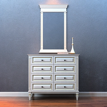 Cara Hardwood Small Console 3D model image 1 