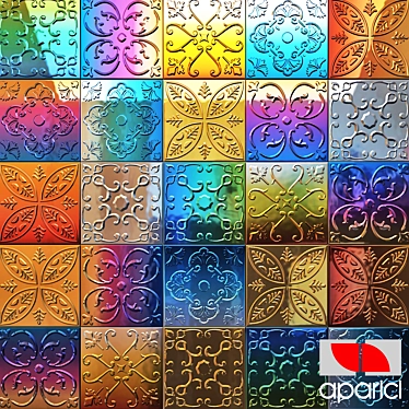 APARICI TREND: Chameleon, Silver & Gold - 5 Modern 20x20 Tile Models 3D model image 1 