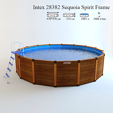 Intex Sequoia Spirit Frame: Spacious and Sturdy Pool 3D model image 1 