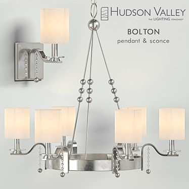 Modern Six-Light Chandelier Set 3D model image 1 