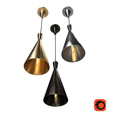 Modernized Contemporary Cone Pendant 3D model image 1 