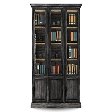 Title: Industrial Black Metal Display Cabinet 3D model image 1 