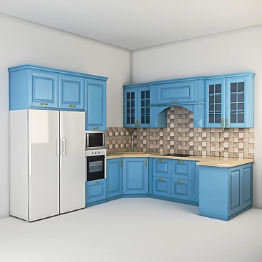 Modern Corona Kitchen Set 3D model image 1 