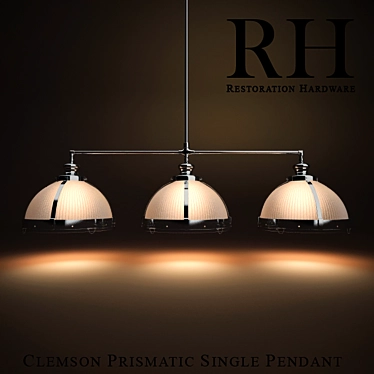 Clemson Crystal Trio Pendant 3D model image 1 