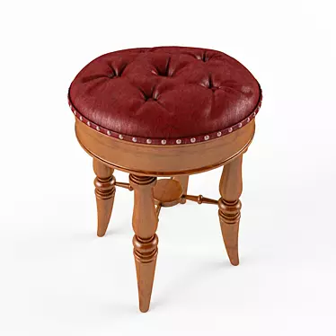 Classic Wooden Stool 3D model image 1 