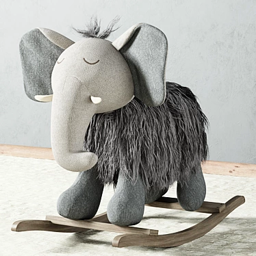 Rocking Elephant Plush Toy 3D model image 1 