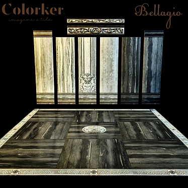 Bellagio Ceramic Tile: Stunning Stone-Essence 3D model image 1 