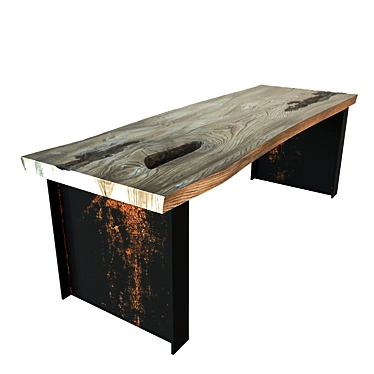 Natural Walnut Slab Table 3D model image 1 