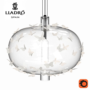 Elegant Lladro Butterfly Lamp 3D model image 1 