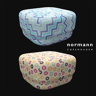 Normann Copenhagen Colorful Pouf 3D model image 1 