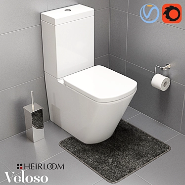 Veloso Wall Faced Toilet: Stylish and Modern 3D model image 1 