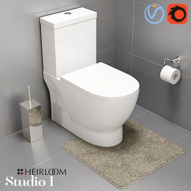 Elegant Studio 1 Toilet Suite 3D model image 1 