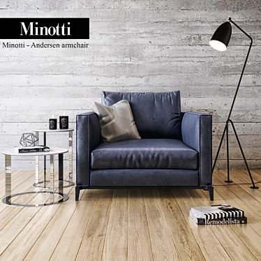 Minotti Andersen: Elegant Armchair 3D model image 1 