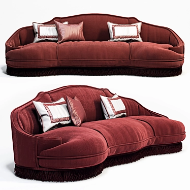 Plush Curved Sofa: Galimberti Nino 3D model image 1 