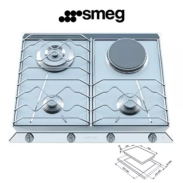 Dual-Fuel Gas + Electric Hobs 3D model image 1 