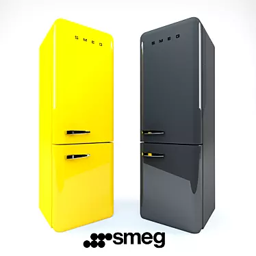 Sleek Smeg2 Fridge: No Frost, Adjustable Shelves 3D model image 1 