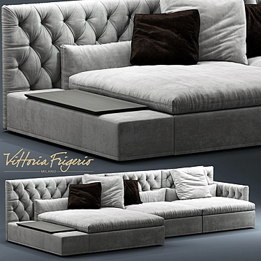 Elegant Capitonne Dominio Sofa 3D model image 1 