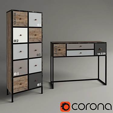 Modern Spanish Furniture Set 3D model image 1 