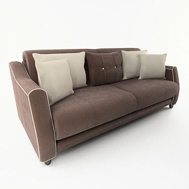 Bergamo Wellige - Modern 3-Seater Sofa 3D model image 1 