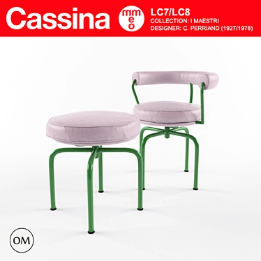 Cassina LC7-LC8: Iconic Perriand Design 3D model image 1 