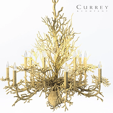 Coastal Coral Chandelier by Currey 3D model image 1 