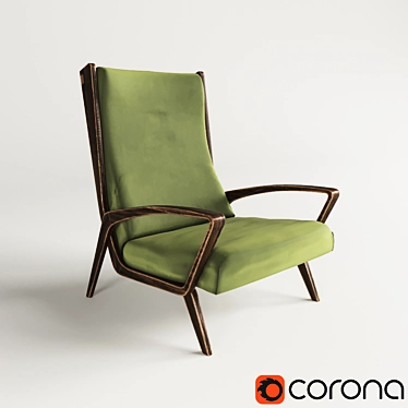 Title: Vintage Wood Chair | Poly Z 3D model image 1 
