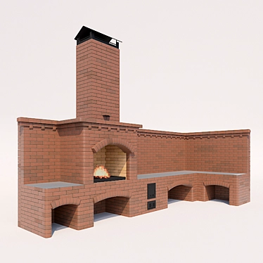 STOZIM BBQ: Authentic Brick-Style Model 3D model image 1 