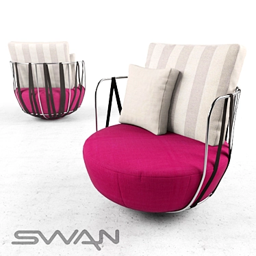 Elegant Swan Chair 3D model image 1 