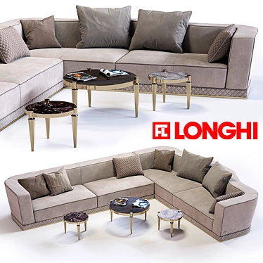 Fratelli Longhi WELLES: Luxurious Corner Sofa Set 3D model image 1 