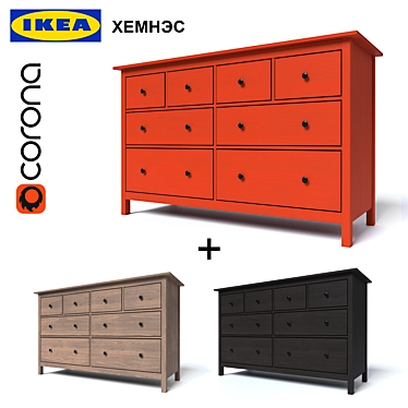 IKEA HEMNES Chest - Sleek Storage Solution 3D model image 1 