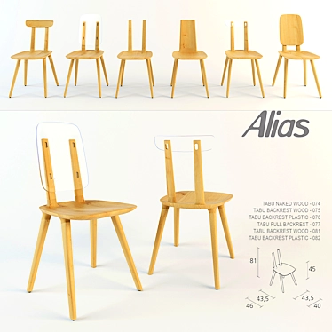Sleek Tabu Chairs by Alias 3D model image 1 