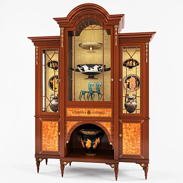 Display cabinet with Greek decor