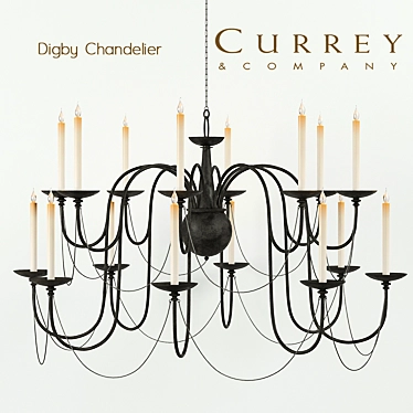 Digby Chandelier: Elegant 16-Light Metal Candle Holder 3D model image 1 