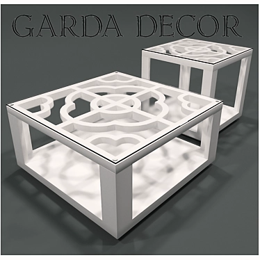 Modern White Square Coffee Table 3D model image 1 