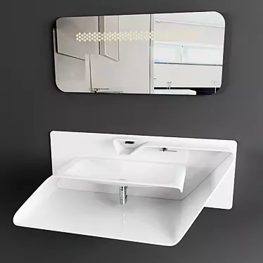 Sleek Corian Bathroom Set by Bandini 3D model image 1 