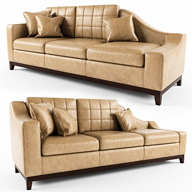 Modern Leather Sofa with Reclining Armrests 3D model image 1 