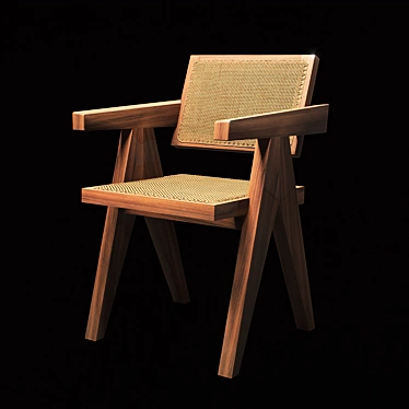 Vintage Pierre Jeanneret Armchair 3D model image 1 