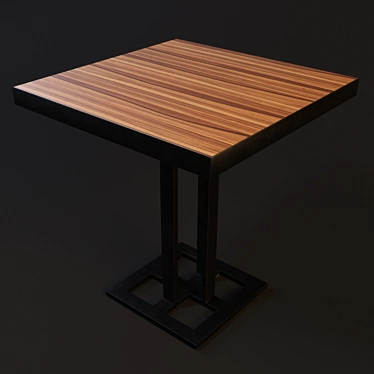Studded Metal Table: Low & High Bar 3D model image 1 