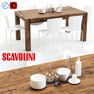 Elegant Scavolini Agape & Chatty Set 3D model image 1 