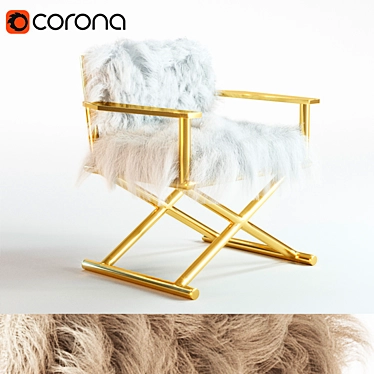 Cozy Tibetan Fur Chair 3D model image 1 