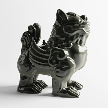 Majestic Fu Dogs Figurine 3D model image 1 