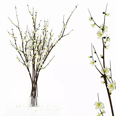 Elegant Branches Vase 3D model image 1 