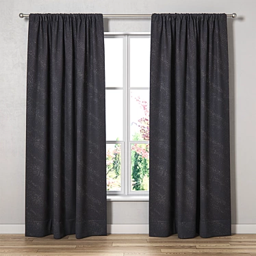 Sleek Polys Curtain Set 3D model image 1 