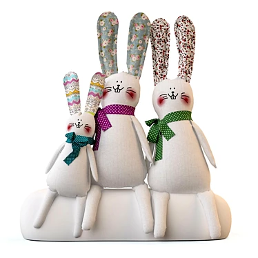 Soft and Cuddly Fabric Bunny 3D model image 1 