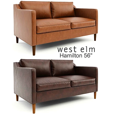 West Elm, Hamilton Leather Sofa 56